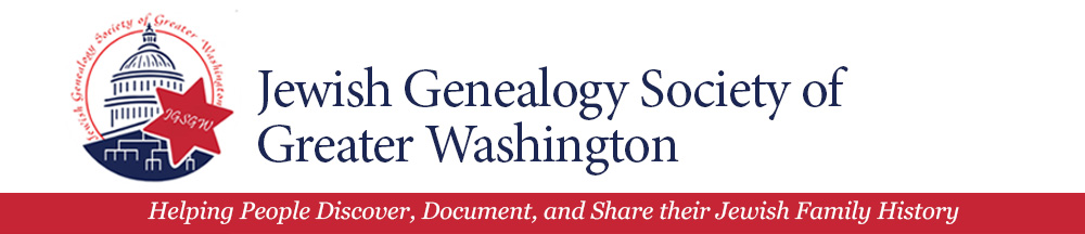 Jewish Genealogy Society of Greater Washington, Inc.